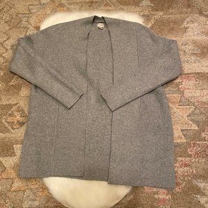 A New Day Women's Gray Ribbed Open Cardigan Size M